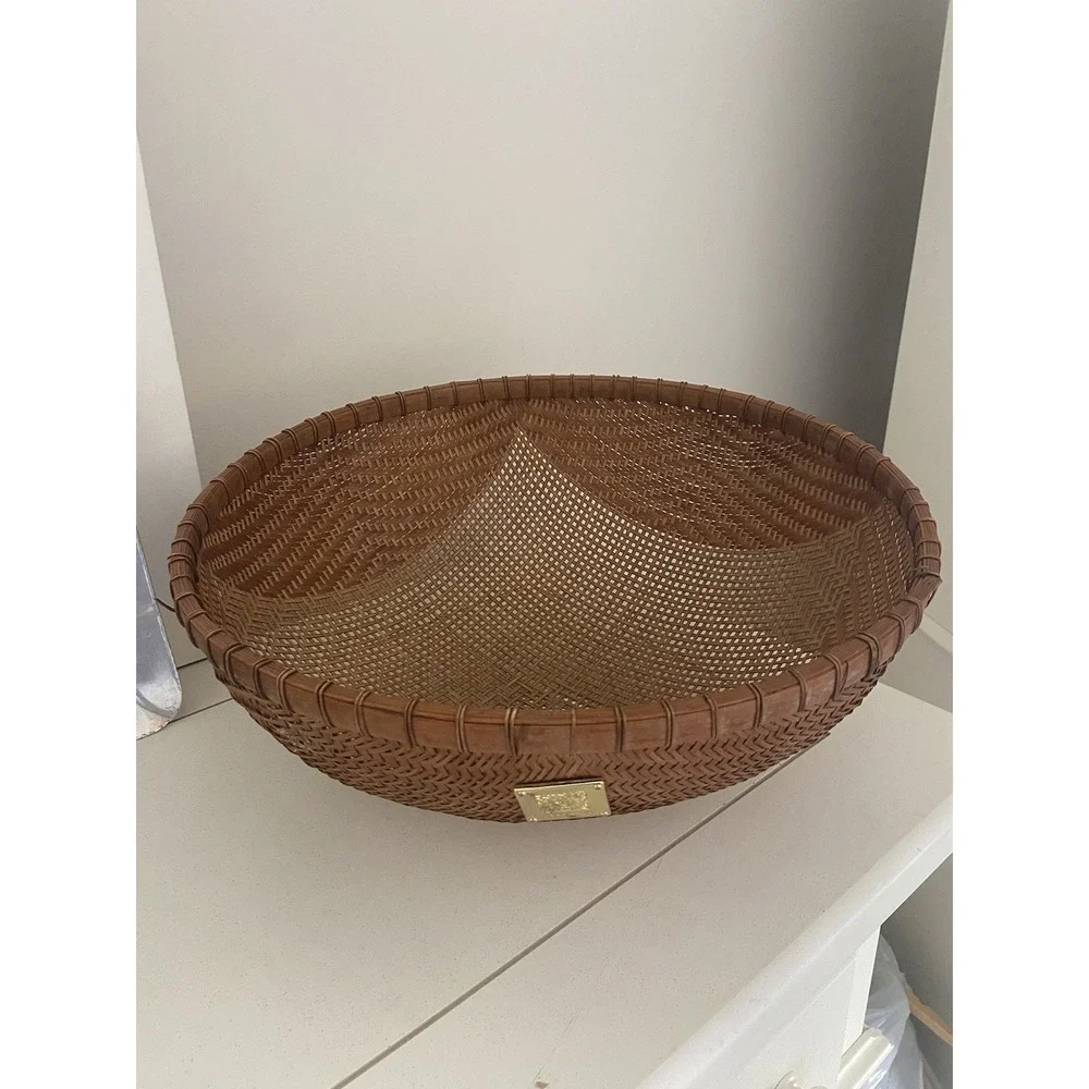 Anne Klein Brand Storage Display Rattan Basket For linen, Magazines Organization